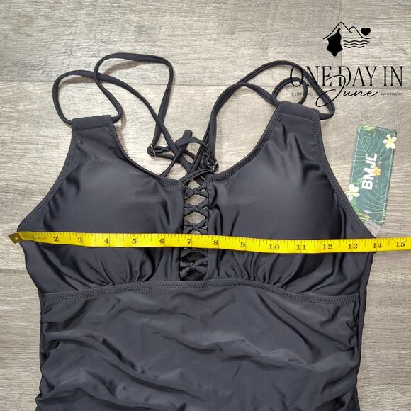 Blooming Jelly Tummy Control Strappy Back One Piece Swimsuit Size M - Picture 5 of 7